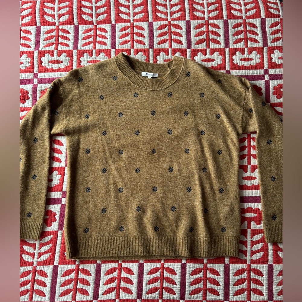 NWT Madewell embroidered pullover sweater sz small